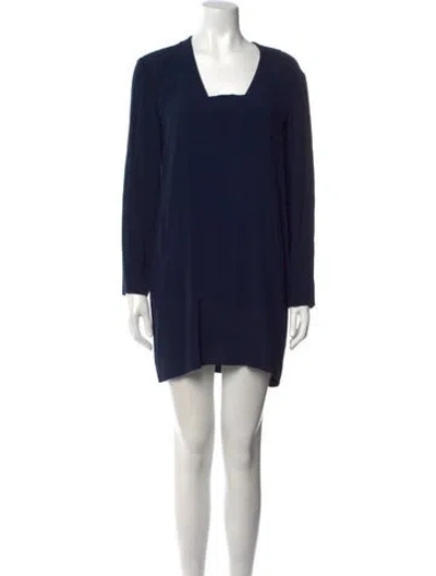 Pre-owned Sandro Square Neckline Mini Dress In Blue