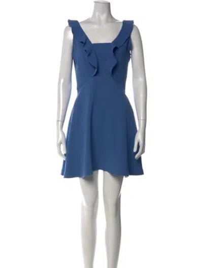 Pre-owned Sandro Square Neckline Mini Dress In Blue