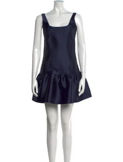 Pre-owned Sandro Square Neckline Mini Dress In Blue