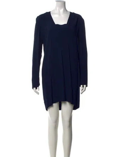 Pre-owned Sandro Square Neckline Mini Dress In Blue