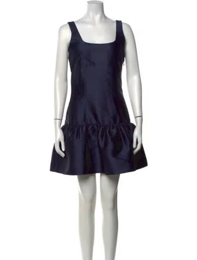 Pre-owned Sandro Square Neckline Mini Dress In Blue