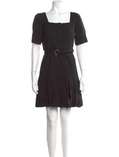 Pre-owned Sandro Square Neckline Mini Dress In Brown