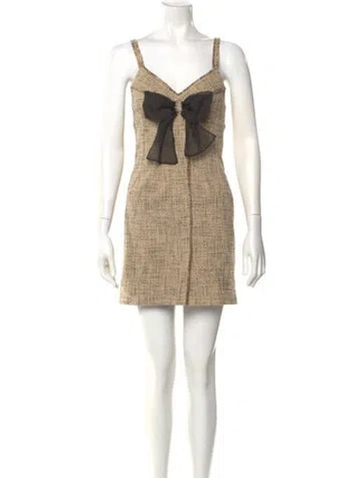 Pre-owned Sandro Square Neckline Mini Dress In Neutral