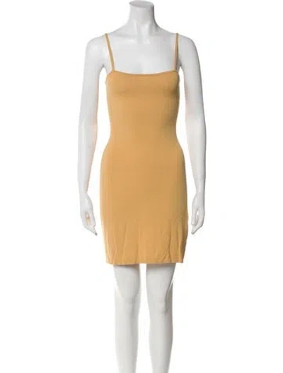 Pre-owned Sandro Square Neckline Mini Dress In Orange