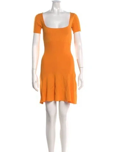 Pre-owned Sandro Square Neckline Mini Dress In Orange