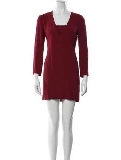 Pre-owned Sandro Square Neckline Mini Dress In Red
