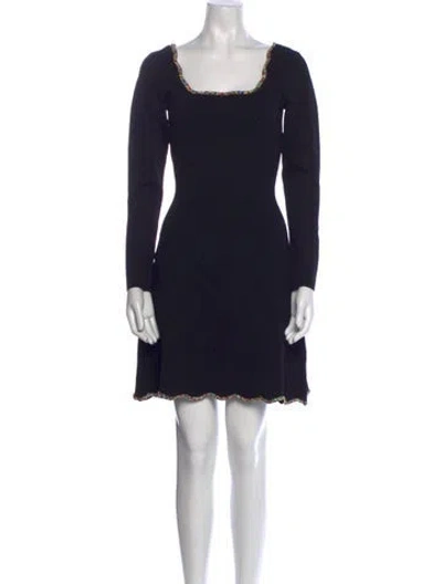 Pre-owned Sandro Square Neckline Mini Dress W/ Tags In Black