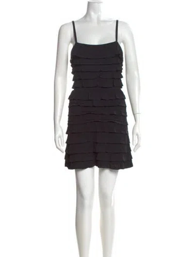 Pre-owned Sandro Square Neckline Mini Dress W/ Tags In Black