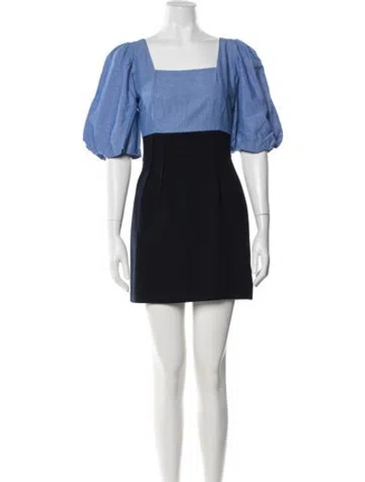 Pre-owned Sandro Square Neckline Mini Dress W/ Tags In Blue