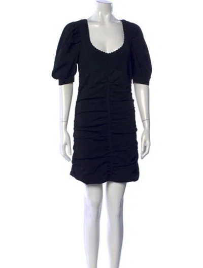 Pre-owned Sandro Square Neckline Mini Dress W/ Tags In Blue