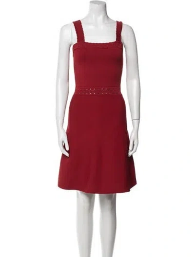 Pre-owned Sandro Square Neckline Mini Dress W/ Tags In Red
