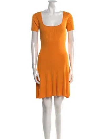 Pre-owned Sandro Square Neckline Mini Dress In Yellow