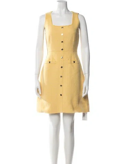 Pre-owned Sandro Square Neckline Mini Dress In Yellow
