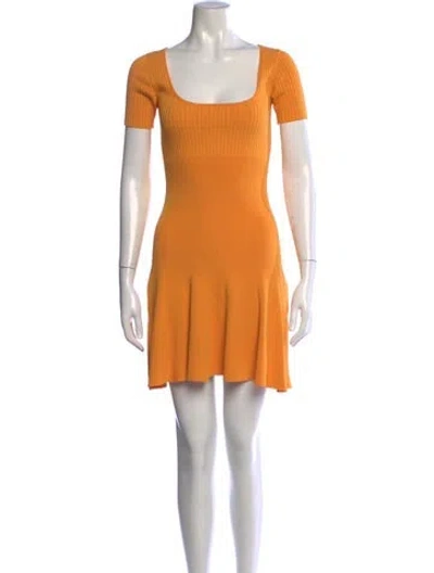 Pre-owned Sandro Square Neckline Mini Dress In Yellow