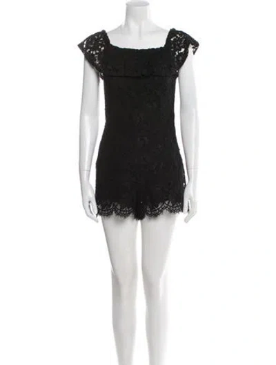 Pre-owned Sandro Square Neckline Romper In Black