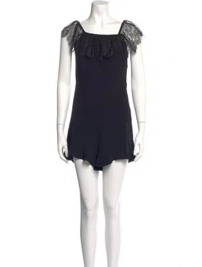 Pre-owned Sandro Square Neckline Romper In Blue