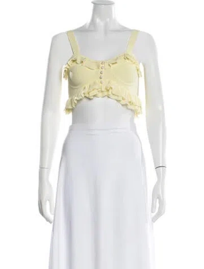 Pre-owned Sandro Square Neckline Sleeveless Crop Top In Neutral