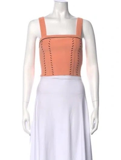 Pre-owned Sandro Square Neckline Sleeveless Crop Top W/ Tags In Orange