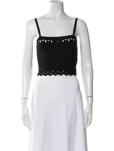 Pre-owned Sandro Square Neckline Sleeveless Crop Top In White