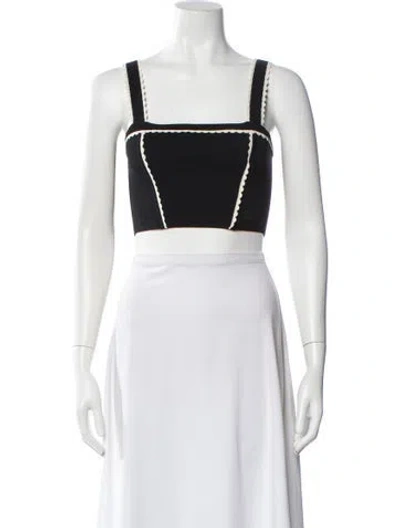 Pre-owned Sandro Square Neckline Sleeveless Crop Top In White