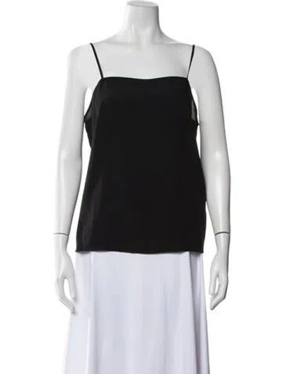 Pre-owned Sandro Square Neckline Sleeveless Top In Black