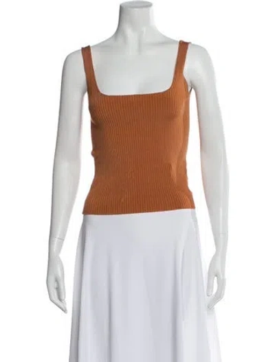 Pre-owned Sandro Square Neckline Sleeveless Top In Brown