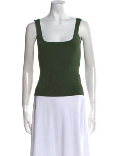 Pre-owned Sandro Square Neckline Sleeveless Top In Green