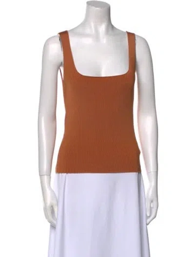 Pre-owned Sandro Square Neckline Sleeveless Top In Orange