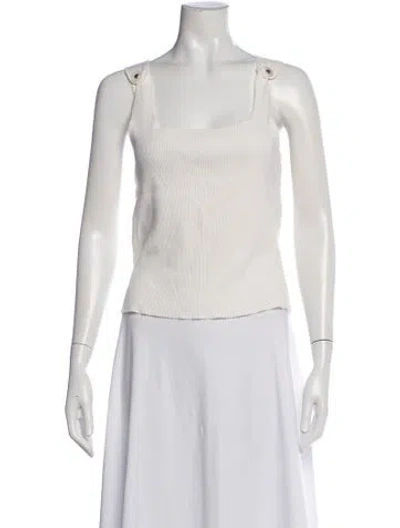 Pre-owned Sandro Square Neckline Sleeveless Top In White