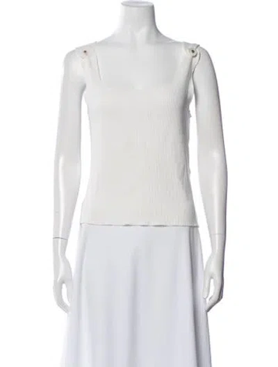 Pre-owned Sandro Square Neckline Sleeveless Top In White