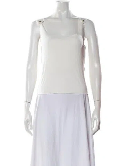 Pre-owned Sandro Square Neckline Sleeveless Top In White