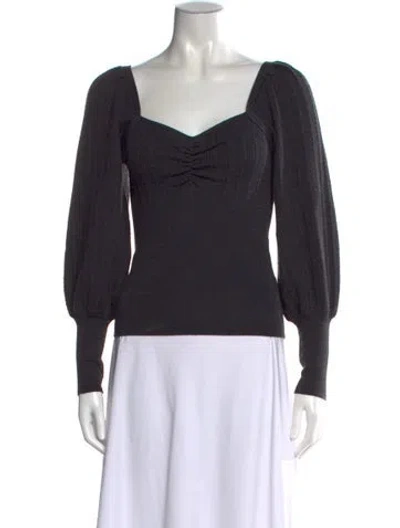 Pre-owned Sandro Square Neckline Sweater In Gray