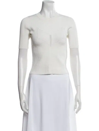 Pre-owned Sandro Square Neckline Sweater In White