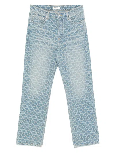 Sandro Square-pattern Jeans In Blue