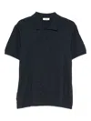 Sandro Square-pattern Polo Shirt In Blue