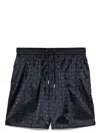 Sandro Square Cross Swim Trunks In 蓝色