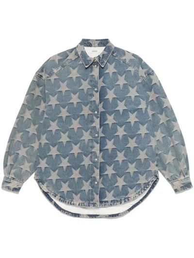 Sandro Starsky Jacket In Blue Jean