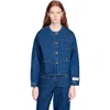 Sandro Statement Button Denim Jacket In Blue