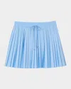 Sandro Womens Bleus Rhinestone-embellished Pleated Woven Mini Skirt In Sky Blue