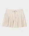 Sandro Rhinestone Striped Pleated Skirt In Pink