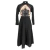 Sandro Stenia Pleated & Printed Dress In Black Polyester In Black