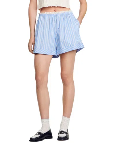 Sandro Stitch Short In Blue