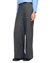 Sandro Straight Wide-leg Trousers In Gray