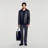 Sandro Straight Lambskin Jacket In Black