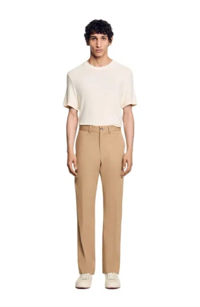Sandro Straight-leg Chinos In Nut