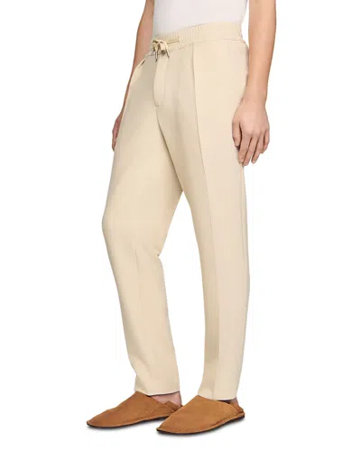 Sandro Straight Leg Drawstring Trousers In Neutral