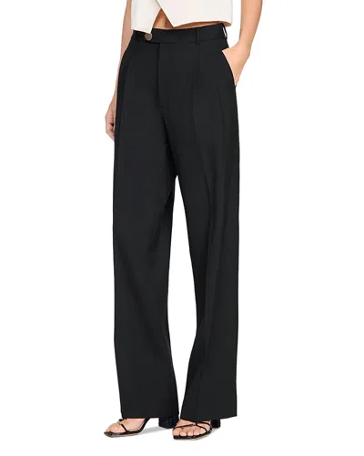 Sandro Pressed-crease Suit Trousers In Black