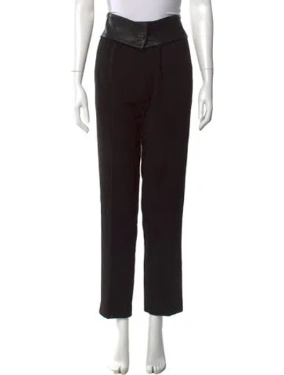 Pre-owned Sandro Straight Leg Pants In Black