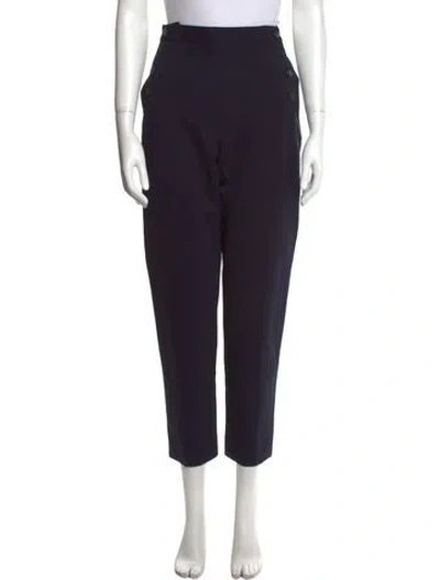 Pre-owned Sandro Straight Leg Pants In Black