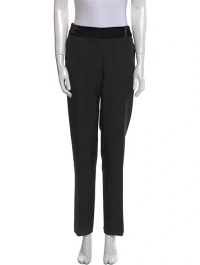 Pre-owned Sandro Straight Leg Pants In Black